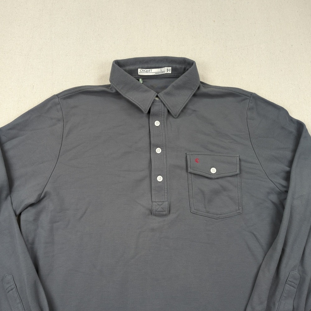 Criquet Shirt Mens Large Gray  Performance Stretch Players Tennis